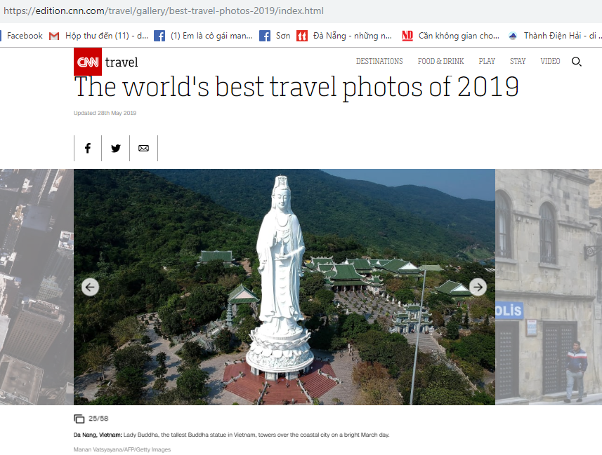 CNN chọn ảnh tượng Phật Quán Thế Âm chùa Linh Ứng Sơn Trà vào top ảnh du lịch đẹp nhất thế giới