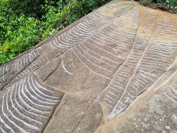Phát hiện ‘siêu phẩm’ ruộng bậc thang khắc trên đá cổ ở Mù Cang Chải