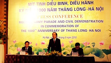 Sẽ có 31 ngàn người tham gia mít tinh, diễu binh, diễu hành kỷ niệm 1000 năm Thăng Long- Hà Nội