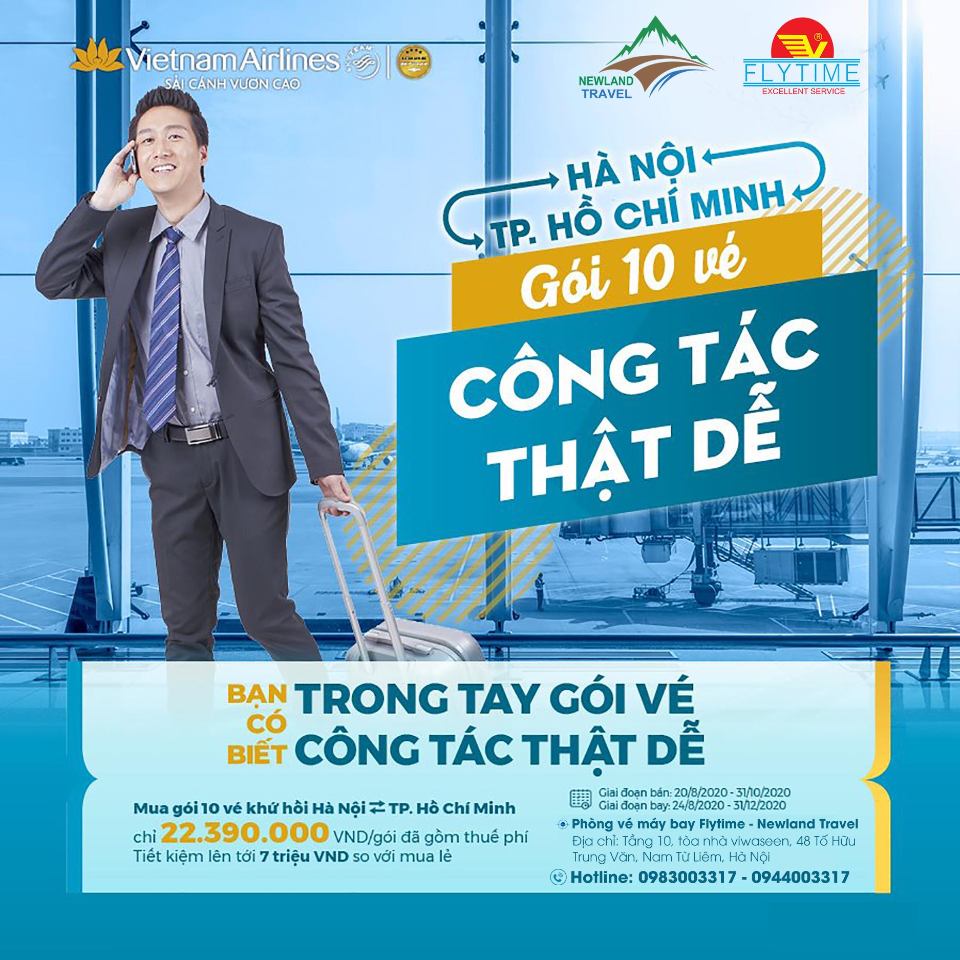Tiết kiệm hơn 7.000.000 đồng với gói vé công tác trên hành trình Hà Nội – TP Hồ Chí Minh của Vietnam Airlines