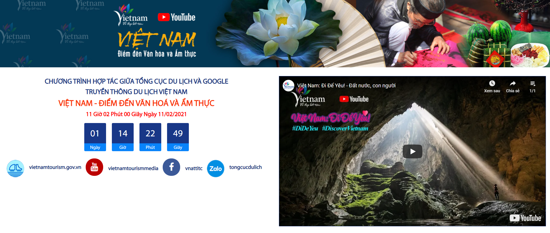 Chuẩn bị ra mắt clip “Việt Nam - Điểm đến Văn hóa và Ẩm thực”: Tiếp tục hành trình khám phá Việt Nam trên nền tảng Youtube
