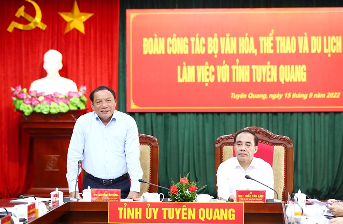 Bộ trưởng Nguyễn Văn Hùng: Thiên nhiên kỳ vĩ, lịch sử cách mạng hào hùng, văn hóa độc đáo tạo thế chân kiềng phát triển du lịch Tuyên Quang