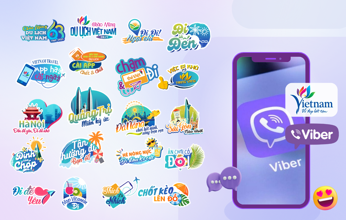 Ra mắt bộ sticker chào mừng 63 năm thành lập ngành du lịch trên kênh Viber Tổng cục Du lịch