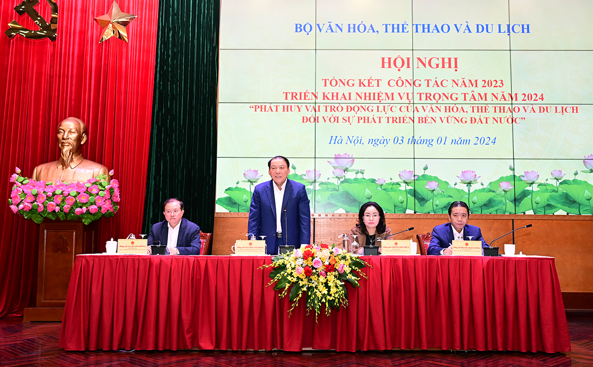 Bộ trưởng Nguyễn Văn Hùng: “thể chế”, “sáng tạo”, “liên kết”, “tăng tốc” và “về đích” là những từ khóa cho ngành VHTTDL trong năm 2024