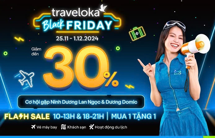 Cùng “săn deal” khủng lên đến 30% và mua 1 tặng 1 trong mùa Black Friday của Traveloka