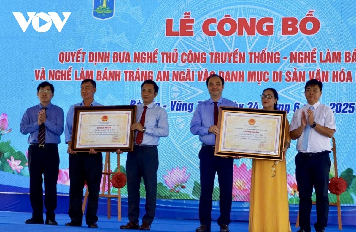 Bánh tráng An Ngãi, bánh hỏi An Nhứt là Di sản văn hóa phi vật thể quốc gia