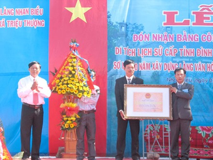 Quảng Trị: Đón nhận Bằng công nhận Di tích lịch sử cấp tỉnh Đình làng Nhan Biều