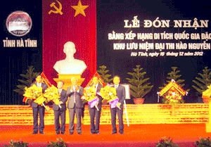 Hà Tĩnh: Đón nhận Bằng xếp hạng di tích Quốc gia đặc biệt Khu lưu niệm Đại thi hào Nguyễn Du