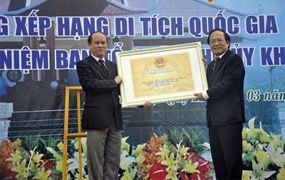 Quảng Nam đón nhận bằng Di tích lịch sử quốc gia 