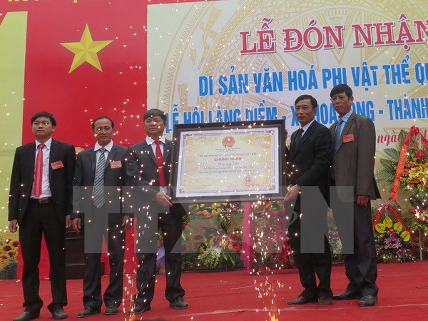 Lễ hội làng Diềm (Bắc Ninh) đón nhận Bằng Di sản Văn hóa phi vật thể quốc gia