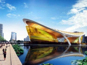 Một trong hai phương án thiết kế Nhà hát Thăng Long.